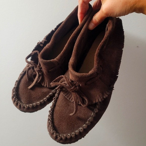 Chocolate Brown Suede Moccasin SoftMoc - Picture 1 of 8